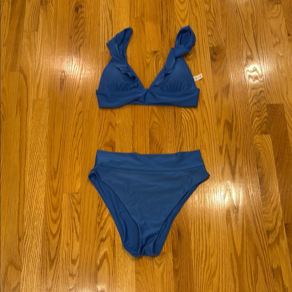 aerie Blue Twist-Strap Bikini Set